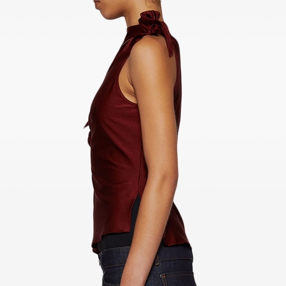 Coperni Flower Asymmetric Maroon Top XS - Picture 5 of 9